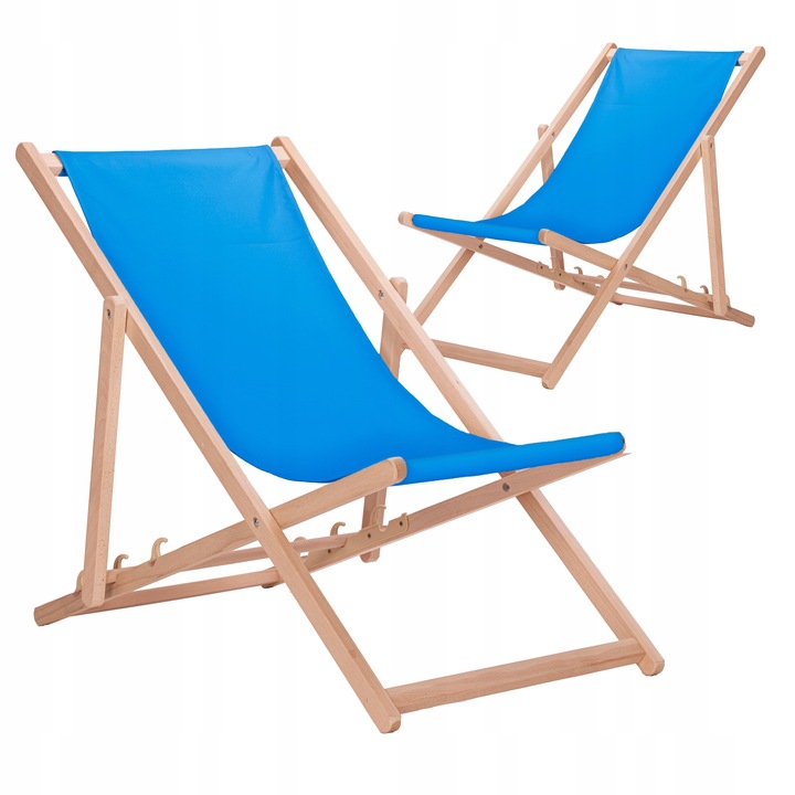 Zestaw Leżak Drewniany Plażowy Szary Bukowe Leżaki Od Producenta 2 Szt.