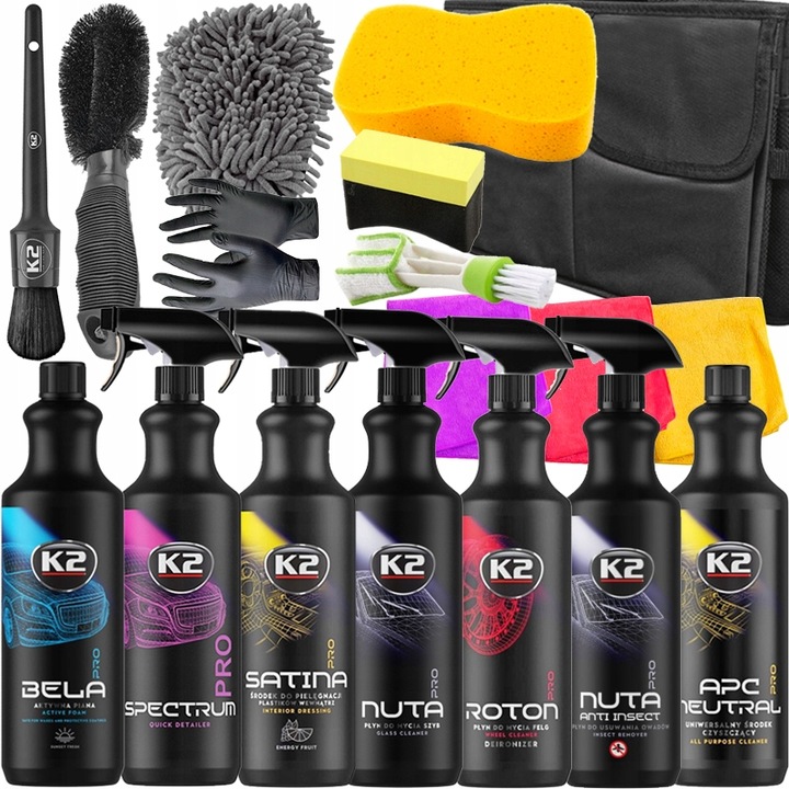 K2 ZESTAW DETALINGOWY KOSMETYKÓW DO PIELĘGNACJI CZYSZCZENIA AUTA PRO FULL