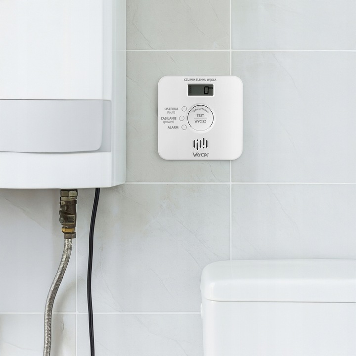 CZUJNIK CZADU DETEKTOR TLENKU WĘGLA WYKRYWACZ 10LAT ŻYWTONOŚCI 85db VAYOX