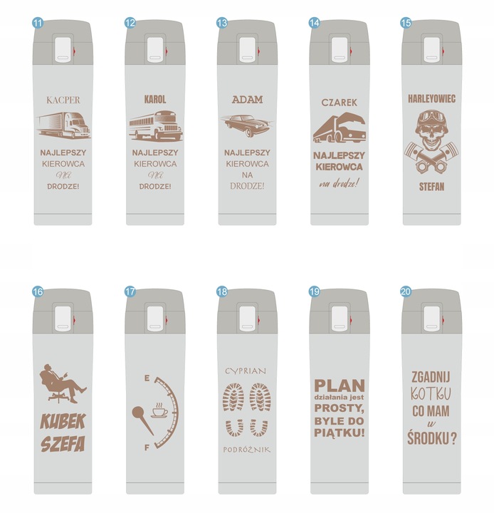 KUBEK TERMICZNY TERMOS NA KAWĘ HERBATĘ DO SAMOCHODU 440 ml PREZENT GRAWER