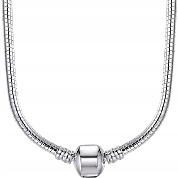 MD srebrny łańcuszek naszyjnik żmijka do charms klasyczny