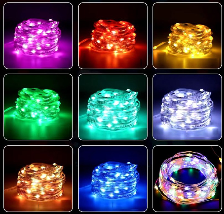 TAŚMA 200 LED INTELIGENTNE LAMPKI APLIKACJA BLUETOOTH PILOT STEROWANIE 20M