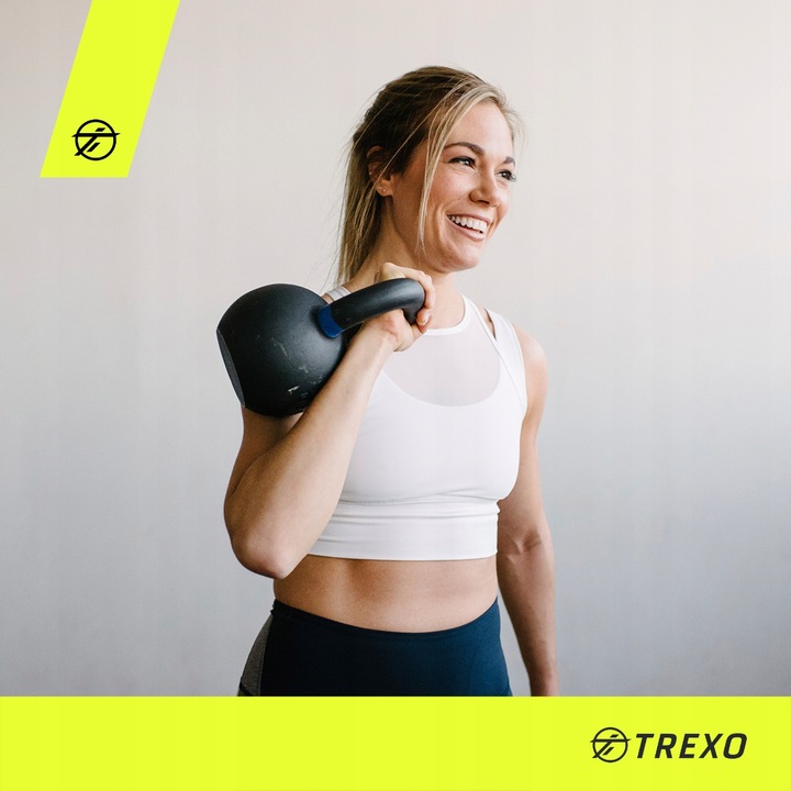 Kettlebell TREXO VKB12 12 kg Oznaczenie wagi Żeliwny Okrągły szeroki uchwyt