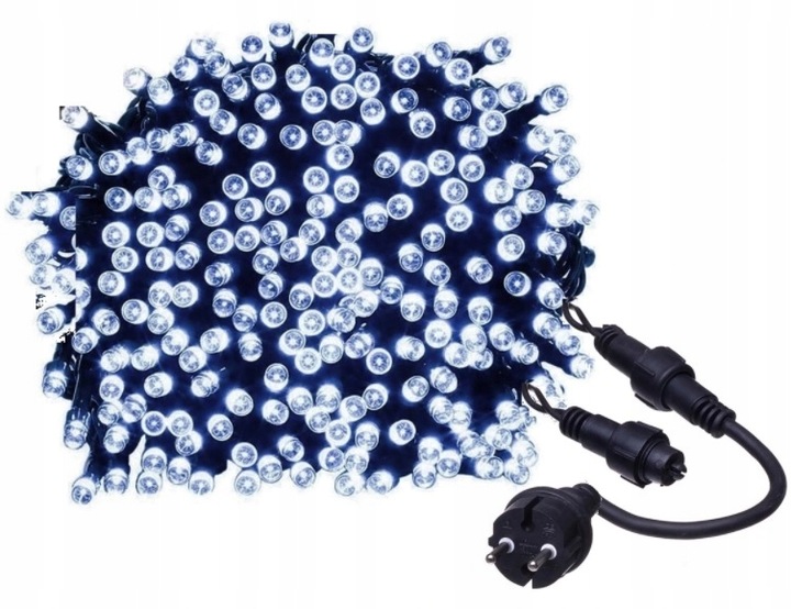 Lampki CHOINKOWE 200 LED BIAŁE ZIMNE FLASH ZEWNĘTRZNE WEWNĘTRZNE