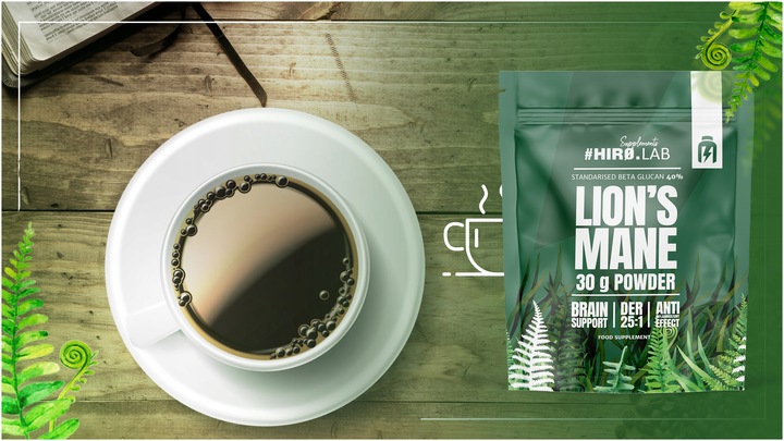 LION'S MANE SOPLÓWKA JEŻOWATA EKSTRAKT PAMIĘĆ 500mg DER 25:1 30g HIRO.LAB