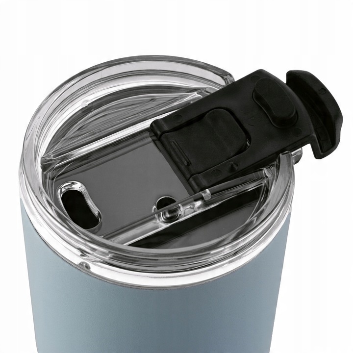 KUBEK TERMICZNY ze słomką PRÓŻNIOWY Niebieski Konighoffer Davos 420 ml