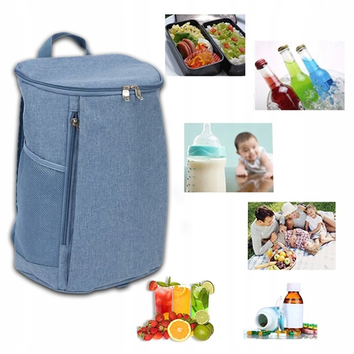 Plecak Termiczny Chłodzący Turystyczny Torba Izolacyjna Lodówka + Wkład