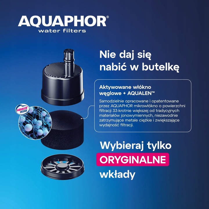 6x Filtr Zapasowy do Butelki AQUAPHOR CITY Wkłady do Filtrowania Wody 6 szt