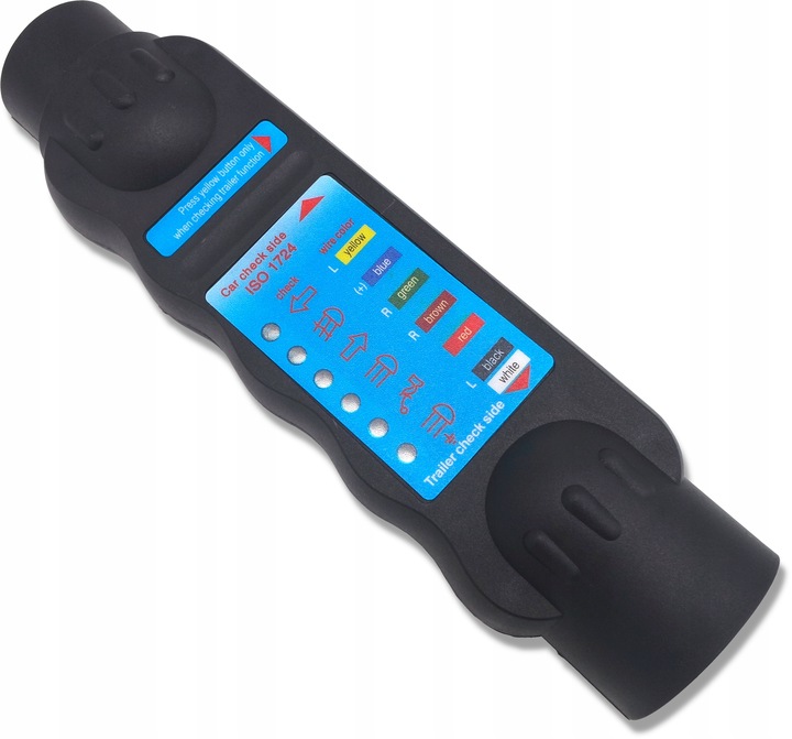 TESTER MIERNIK GNIAZDA WTYCZKI PRZYCZEP 9V 7 13 PINÓW +BATERIA I 2 ADAPTERY