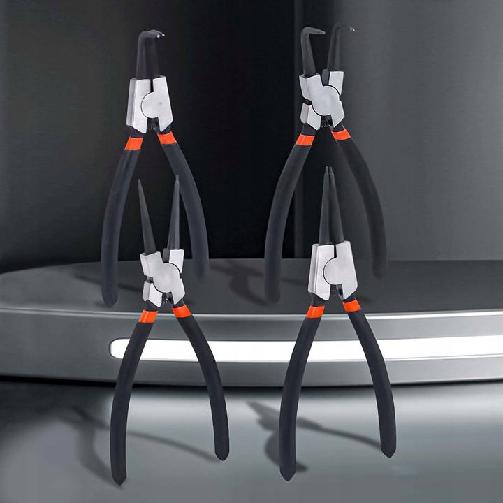 Szczypce do Pierścieni Segera Zacisków Zestaw 4el Szczypiec Zagięte Proste