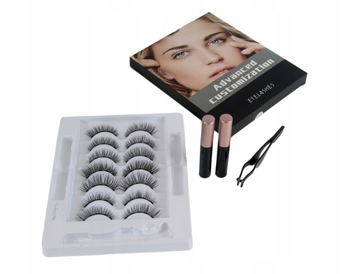 RZĘSY MAGNETYCZNE 7x DŁUGIE 2x EYELINER NATURALNE