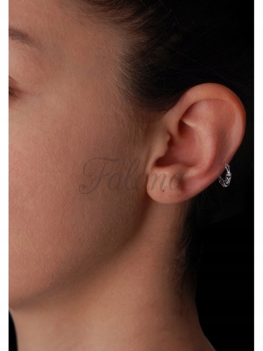 KOLCZYK SREBRNY NA CHRZĄSTKĘ NAUSZNICA PRZEKŁUTE UCHO kn155