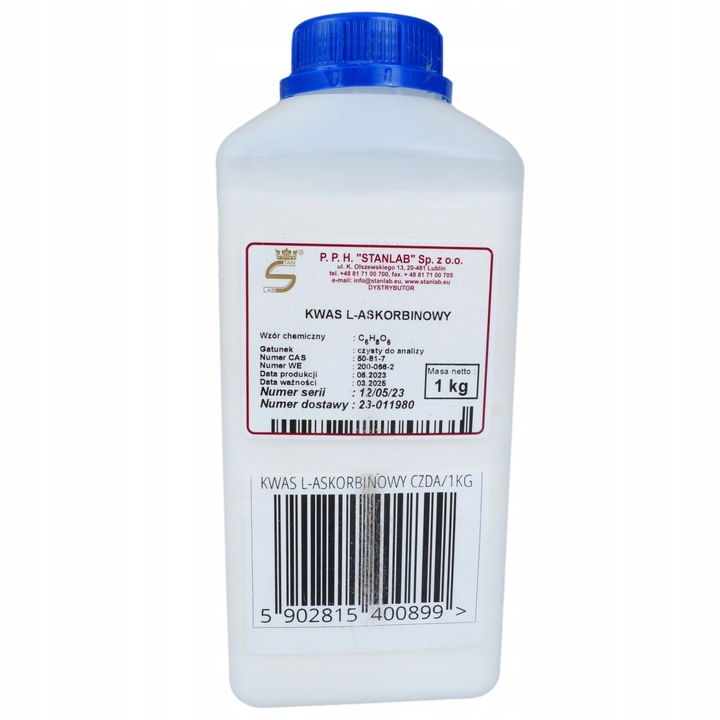 WITAMINA C 1kg 1000g KWAS L-ASKORBINOWY STANLAB CZDA
