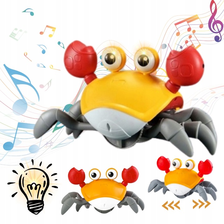 UCIEKAJĄCY PEŁZAJĄCY KRAB CHODZĄCY ZABAWKA INTERAKTYWNA dla DZIECKA LED XL