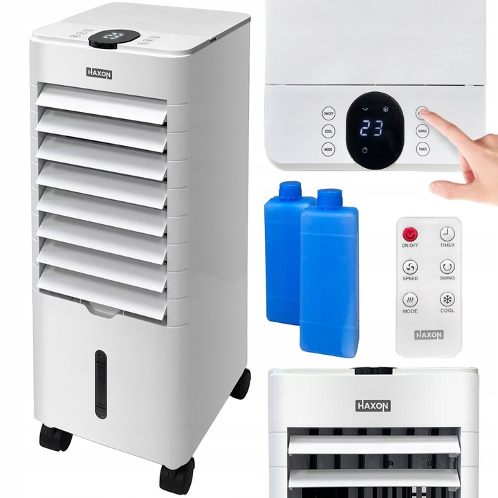 Klimatyzator wodny przenośny HAXON ZAX 4w1 LED nawilżacz pilot + wkłady