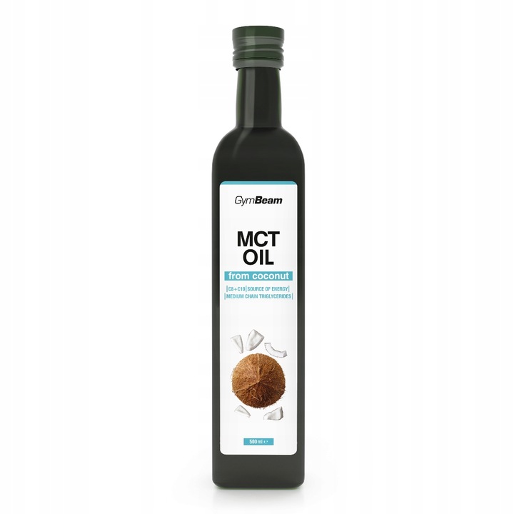 OLEJ MCT KOKOSOWY NATURALNY DIETA KETO TRATA WAGI WYDOLNOŚĆ GymBeam 500 ml