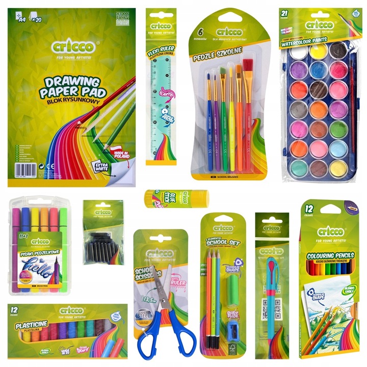 Wyprawka szkolna Cricco Zestaw szkolny Najważniejsze elementy