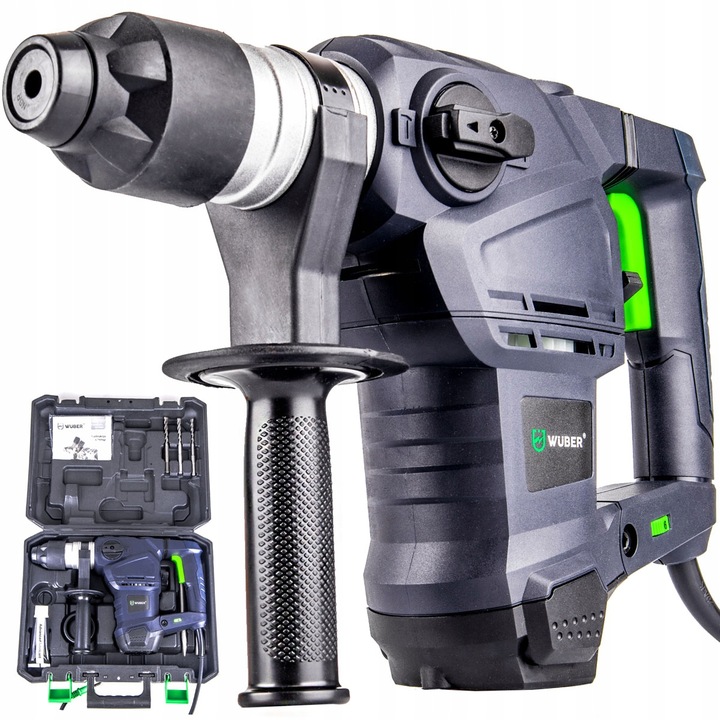 MŁOTOWIERTARKA MŁOT UDAROWY WUBER 2600 WIERTARKA SDS+ WALIZKA + DŁUTA