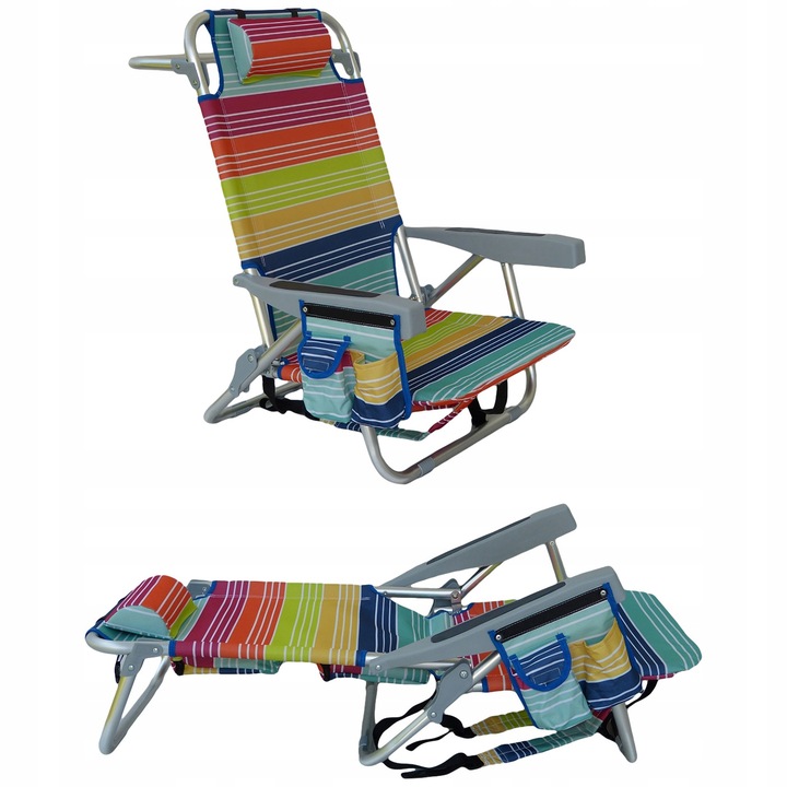 leżak MULTICOLOR plażowy, ALUMINIUM, ogrodowy.