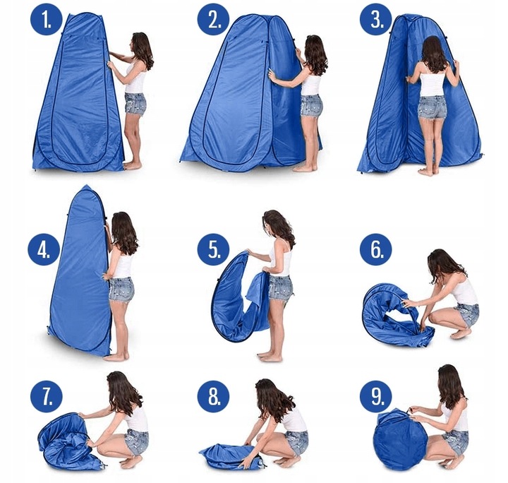 Namiot Przebieralnia na Prysznic Toaleta WC Przenośna Plażowy Kempingowy