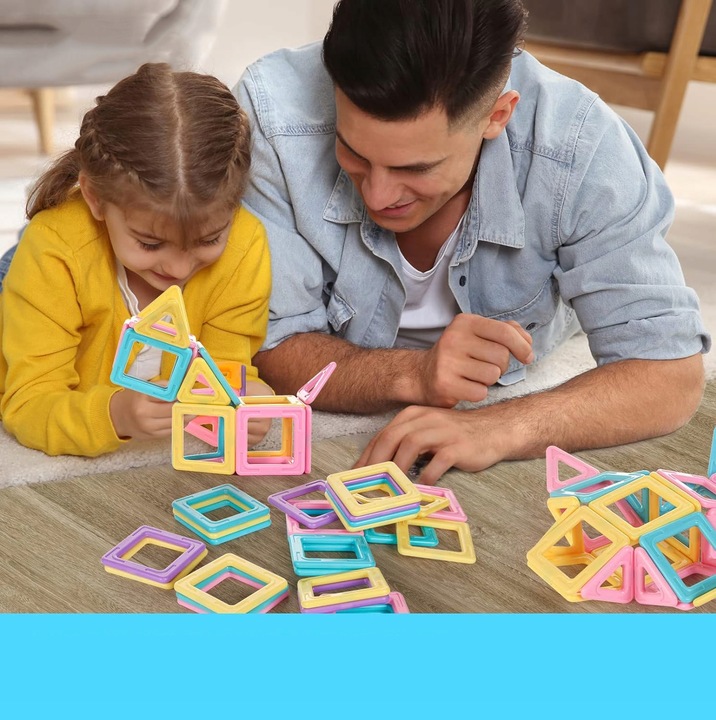 MAGNETYCZNE KLOCKI KONSTRUKCYJNE, 40 KLOCKÓW MAGNETYCZNYCH DLA DZIECI