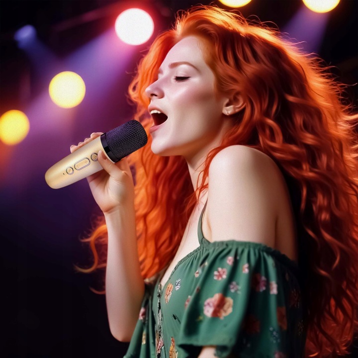 ZESTAW KARAOKE MIKROFON KARAOKE GŁOŚNIK BLUETOOTH RGB DWA MIKROFONY USB 2