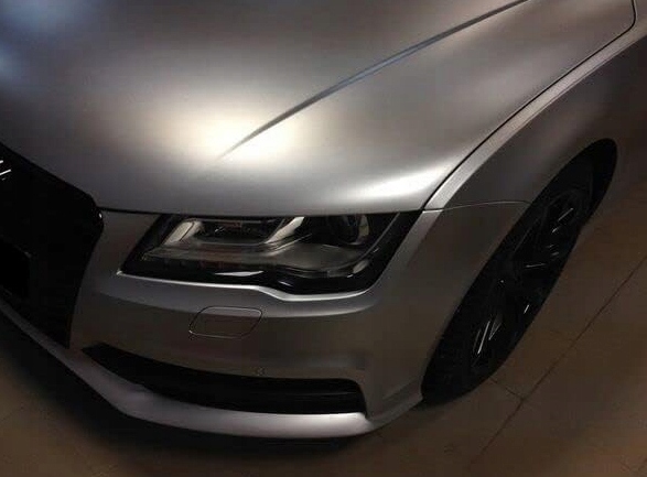 FOLIA SAMOCHODOWA CHROM MAT PERŁA SREBRNA SATYNA 50x152cm SAMOPRZYLEPNA