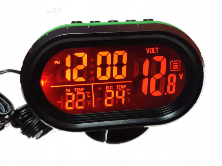 Termometr samochodowy stacja pogody woltomierz