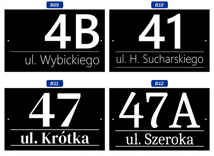 Tabliczka Adresowa CZARNA Duża - METALOWA - UV