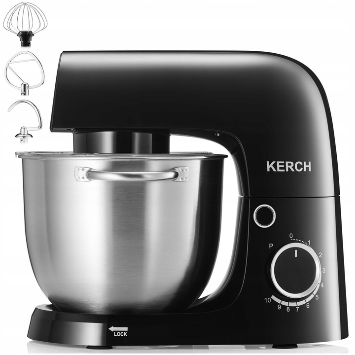 ROBOT KUCHENNY PLANETARNY MIKSER Z MISĄ KERCH MALIA BLACK 5L