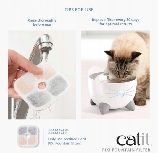 Filtr wymienny węglowy do FONTANNY poidła dla kota PIXI Catit filtry 6 szt