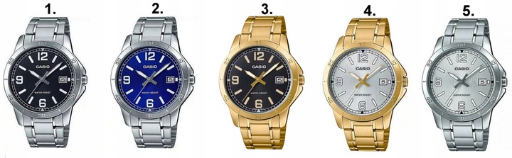 ZEGAREK MĘSKI CASIO MTP-V004 datownik stalowy + BOX + GRAWER