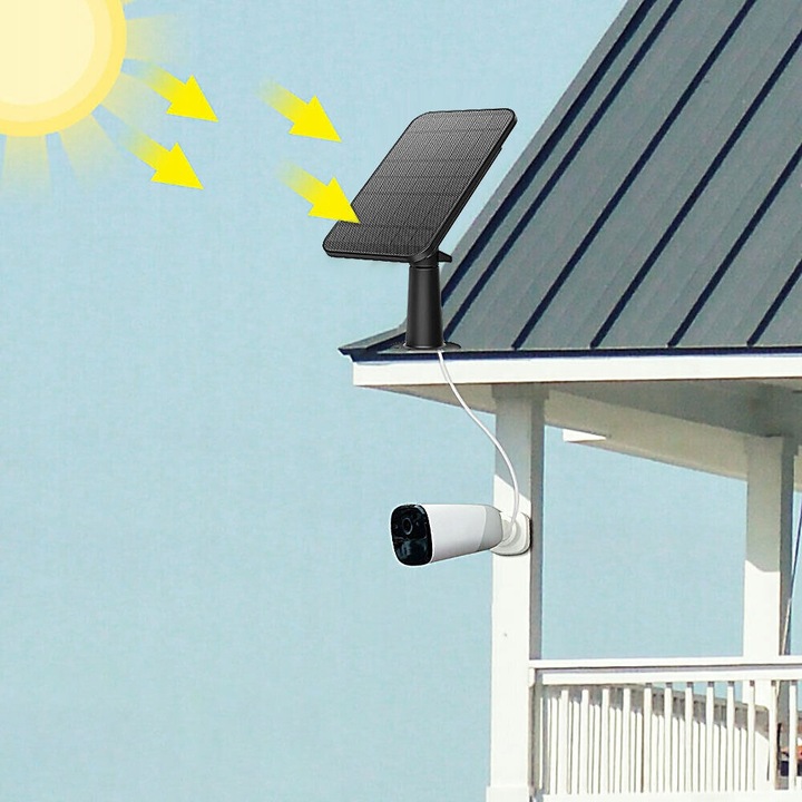 PANEL SŁONECZNY 4W DO KAMERY BEZPIECZEŃSTWA, PANEL SŁONECZNY MICRO USB