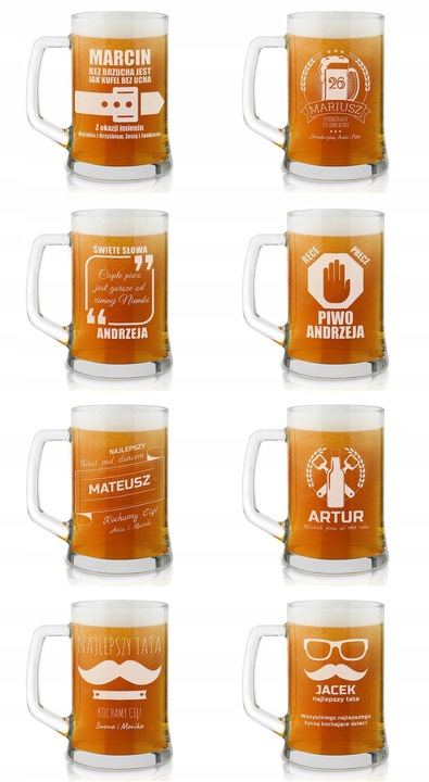 Kufel do Piwa z Grawerem Prezent na Urodziny dla Faceta Taty Dziadka 500 ml