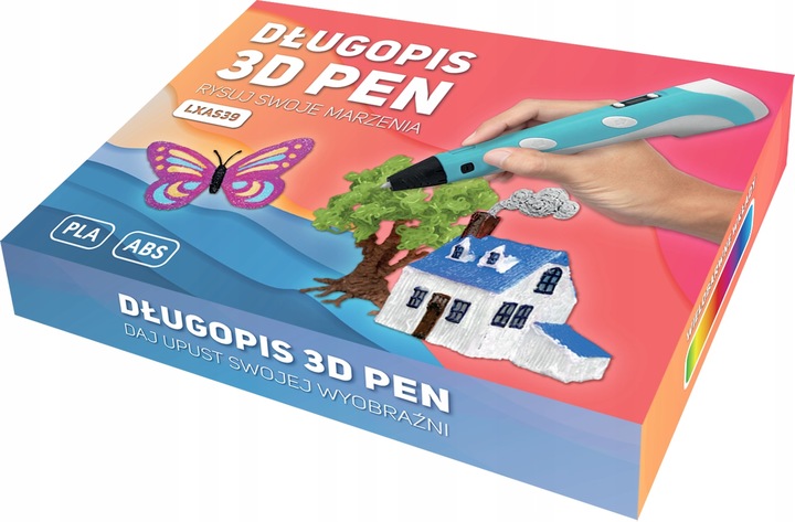 DŁUGOPIS 3D DRUKARKA DLA DZIECI / MEGA ZESTAW FILAMENT WKŁADY KOLOROWE 210M