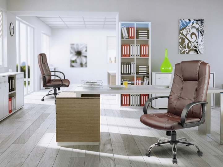 FOTEL BIUROWY OBROTOWY CHROM KRZESŁO SOFOTEL