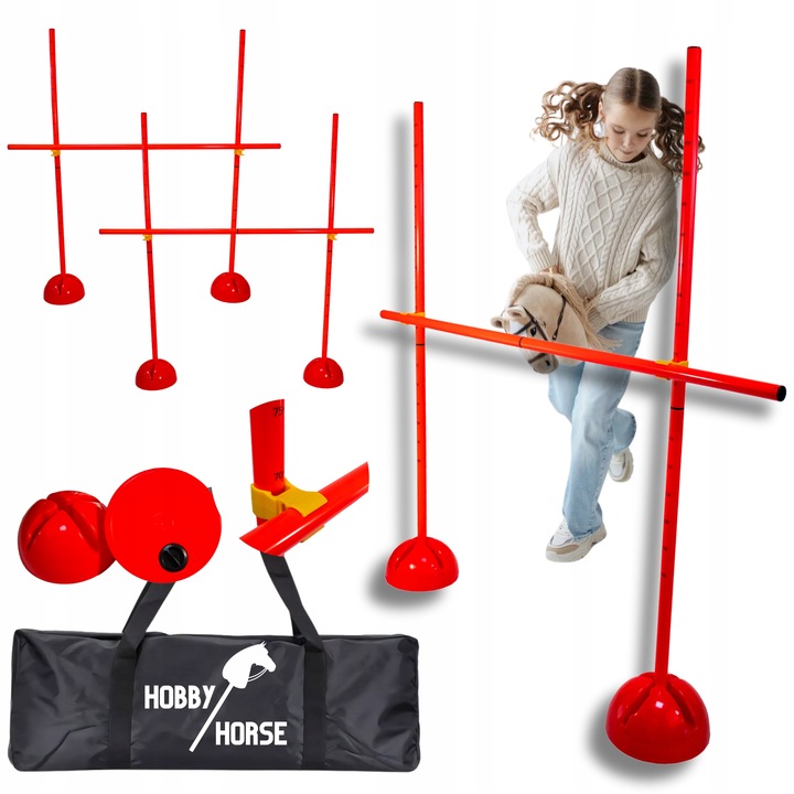 3x PRZESZKODA HOBBY HORSE DO SKAKANIA KOŃ NA KIJU Płotek Treningowy 120 CM