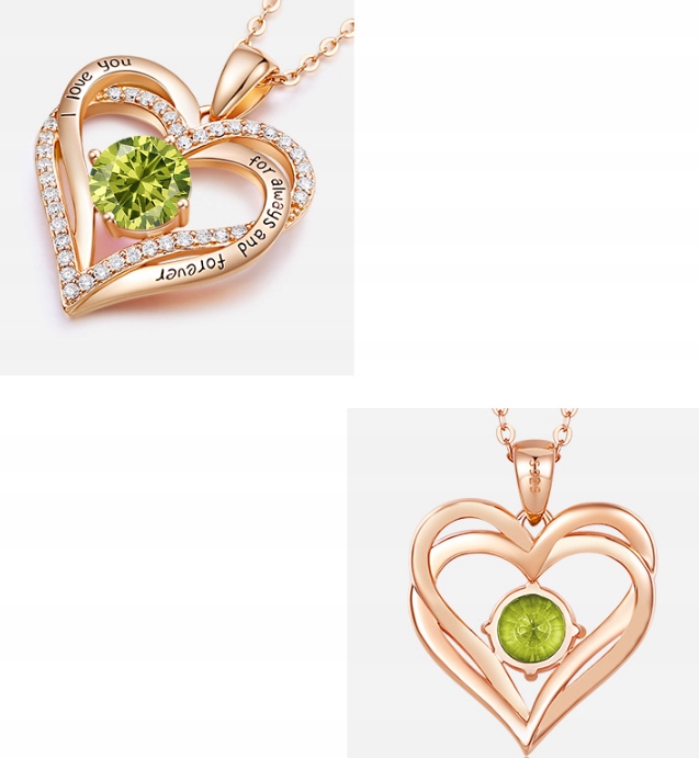 NASZYJNIK SREBRNY 925 + WISIOREK SERDUSZKO, PROJEKTOWANIE MARKI CDE