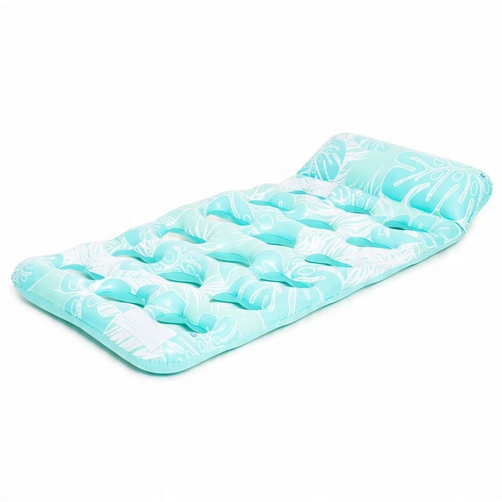 MATERAC DMUCHANY DO PŁYWANIA Z OTWORAMI PODUSZKĄ PLAŻOWY WODNY LEŻAK PLAŻĘ