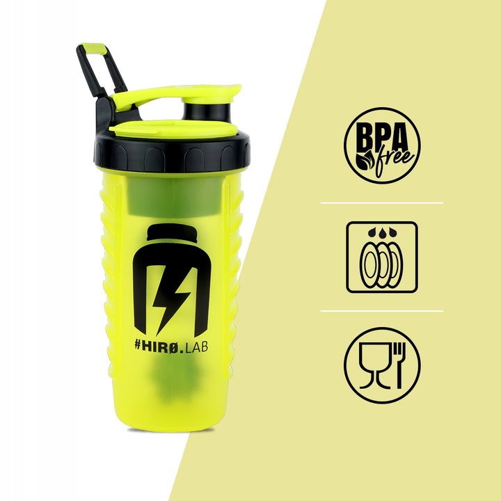 SZEJKER shaker SZCZELNY na siłownię białek 770 ml WBUDOWANY POJEMNIK hiro