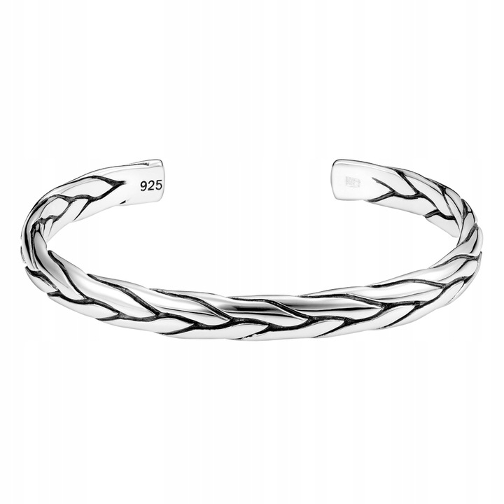 Bransoletka męska srebrna sztywna Kłos SADVA