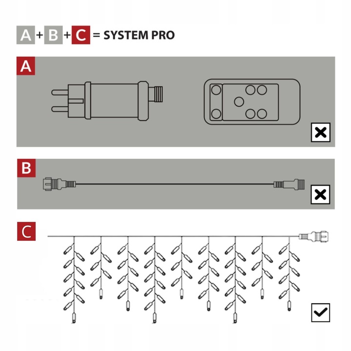 LAMPKI SOPLE 50LED ZEWNĘTRZNE IP65 PRO BIAŁE FLASH 2,5m GRUBE PROFESJONALNE
