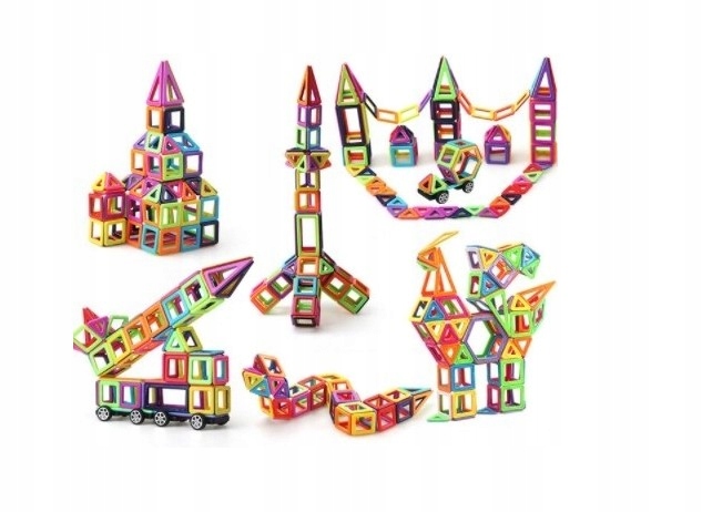 KLOCKI MAGNETYCZNE PANELE NEODYMOWE 76 EL DUŻY ZESTAW EDUKACYJNY DLA DZIECI