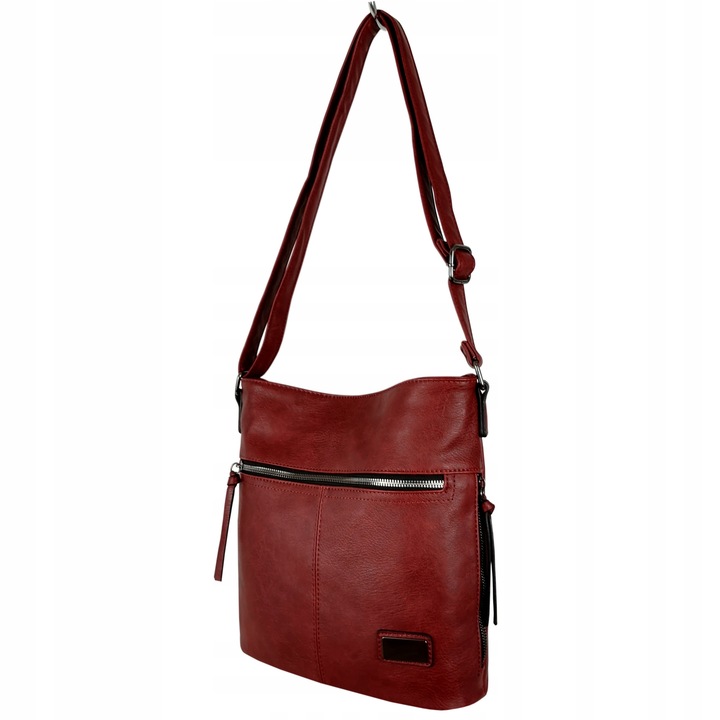 Torebka Damska Listonoszka Bordowa Torba Worek Na Ramię Długi Pasek Lekka