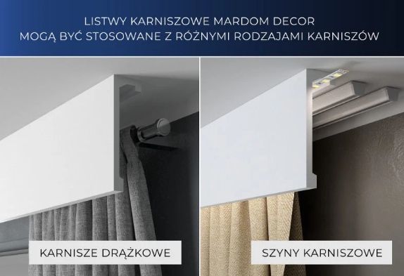 Listwa karniszowa maskownica 10cm LED MARDOM DECOR QL026 dł. 2,4mb