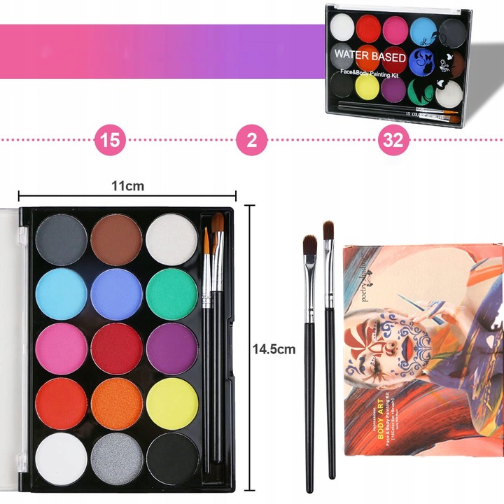 ZESTAW FARB DO MALOWANIA TWARZY CIALA DLA DZIECI