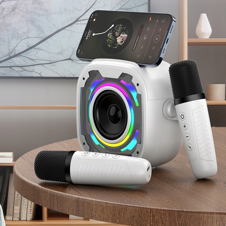 Zestaw do Karaoke Bluetooth Bezprzewodowy Głośnik + 2 Mikrofony Dla Dzieci