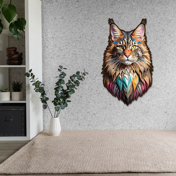 Puzzle z Kotami Drewniane Trudna Układanka 3D Na Prezent 150 elementów L