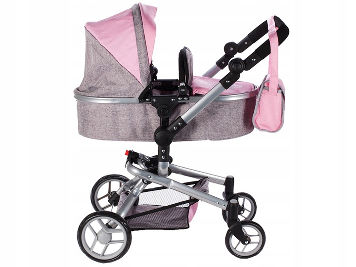 WÓZEK dla Lalek 2w1 Głęboki SPACERÓWKA GONDOLA Składany Princess + TORBA
