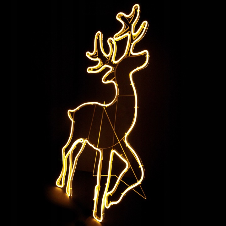 Lampki Zewnętrzne Dekoracja Ozdoba Świąteczne Renifer LED Neon Biały IP44